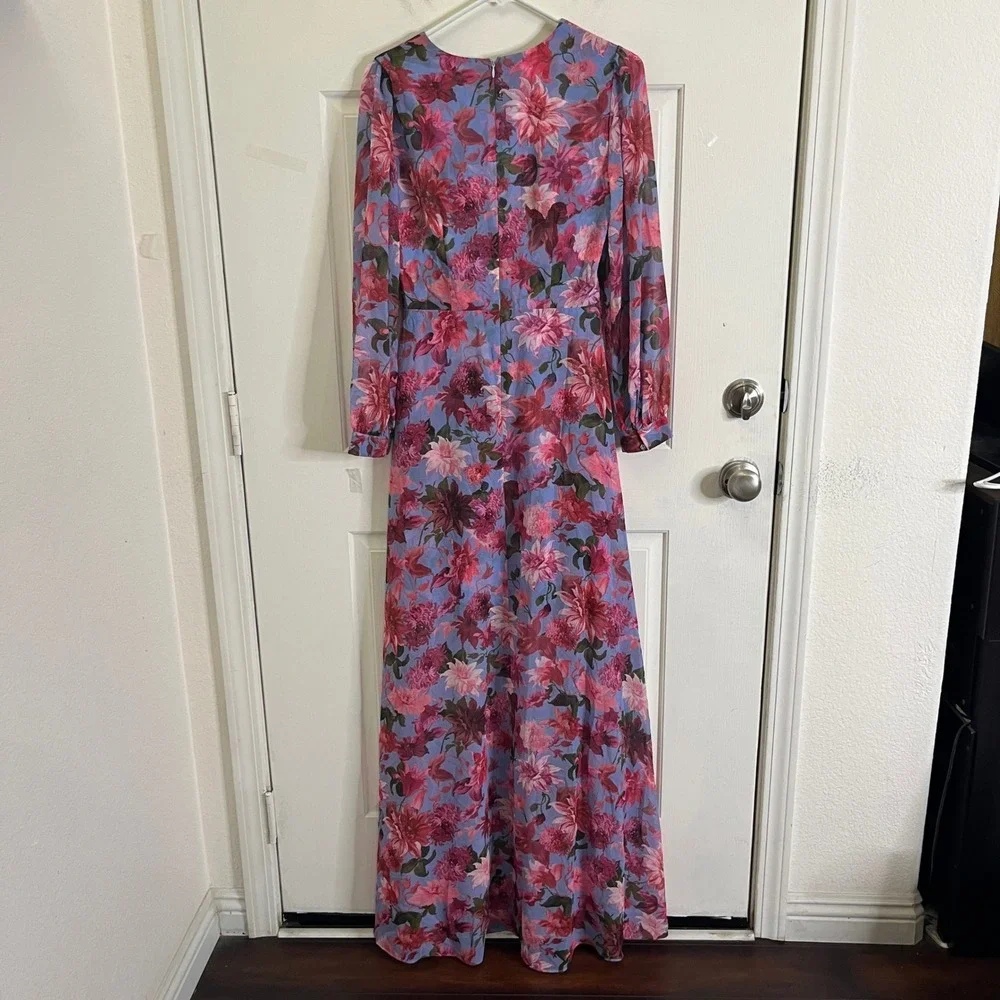 Sachin & Babi Penny Gown Women 0 Pink Periwinkle Floral Maxi‎ Dress NEW $595